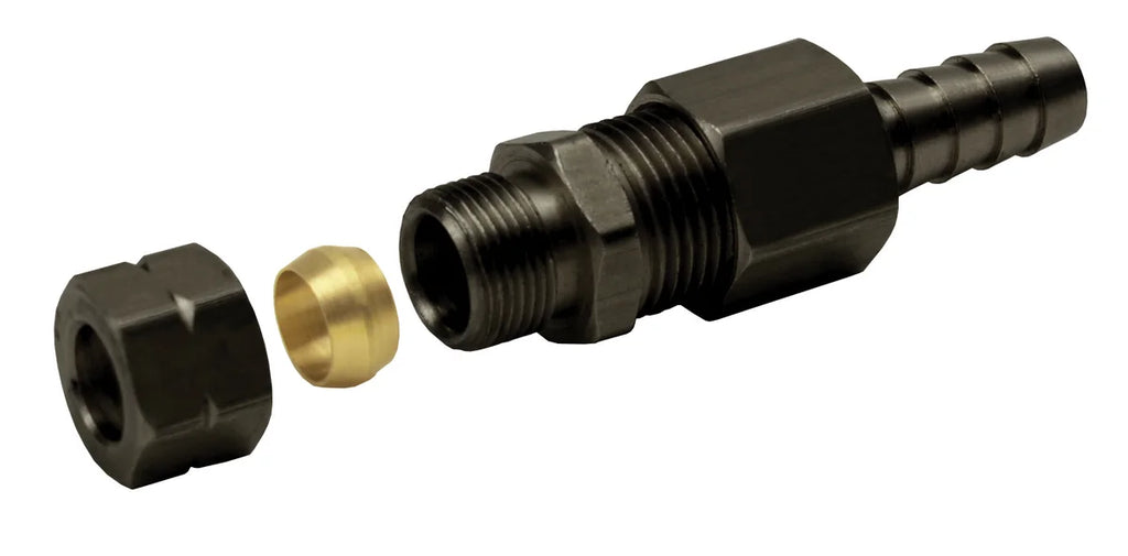 Derale Universal 3/8" Transmission Cooler Line to 3/8" Hose Barb Compression Fitting - Main Product View