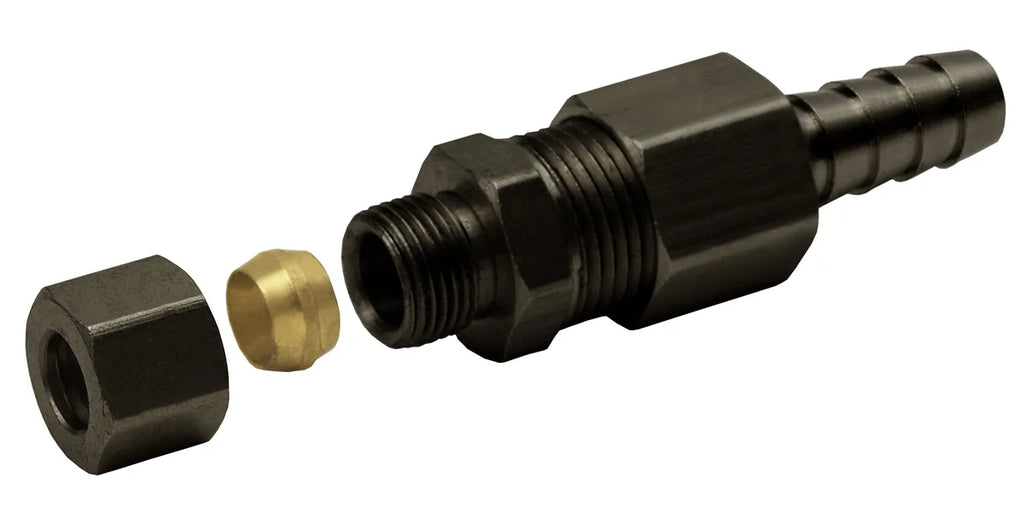 Derale Universal 5/16" Transmission Cooler Line to 3/8" Hose Barb Compression Fitting - Main Product View