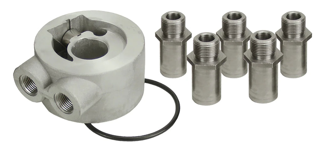 Derale Universal Thermostatic Sandwich Adapter with 3/8" NPT Ports - Main Product View
