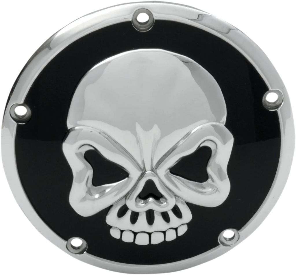 Derby Cover - Chrome/Black - Skull DragSpecialties 301019 - Main Product View