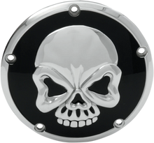 Load image into Gallery viewer, Derby Cover - Chrome/Black - Skull DragSpecialties 301019 - Main Product View