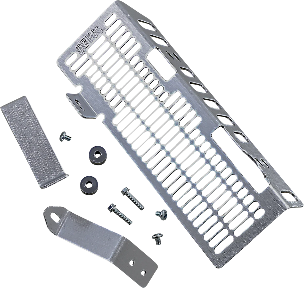 Devol Radiator Guard - Brushed Aluminum - Honda 0101-1101 - Main Product View