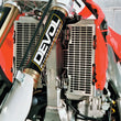 Load image into Gallery viewer, Devol Radiator Guards - Brushed Aluminum - Honda 0101-1102 - Back View