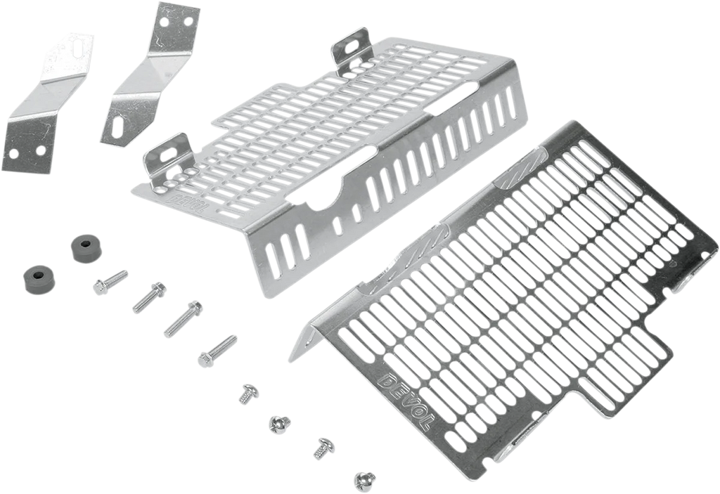 Devol Radiator Guards - Brushed Aluminum - Honda 0101-1103 - Main Product View