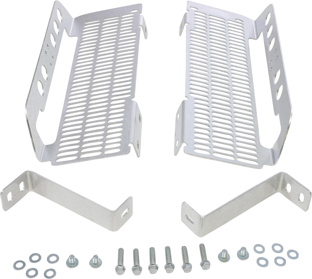 Devol Radiator Guards - Brushed Aluminum - Honda 0101-1105 - Main Product View