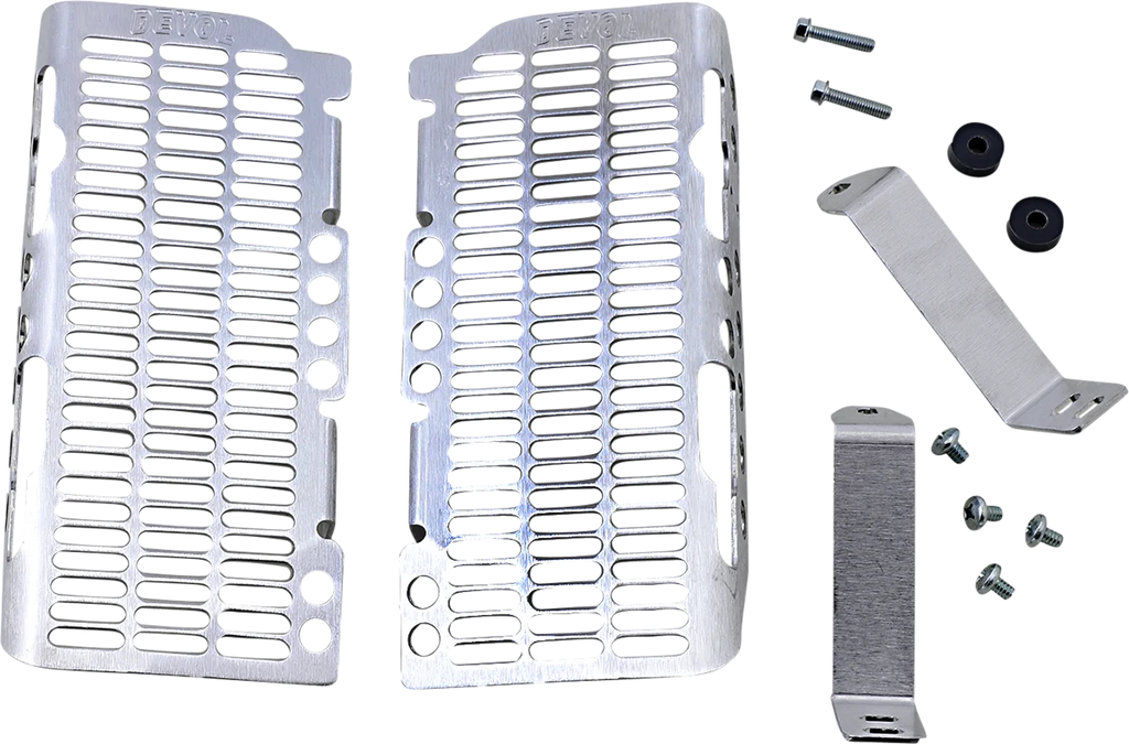 Devol Radiator Guards - Brushed Aluminum - Honda 0101-1201 - Main Product View
