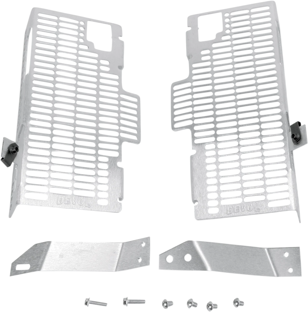 Devol Radiator Guards - Brushed Aluminum - Honda 0101-1205 - Main Product View