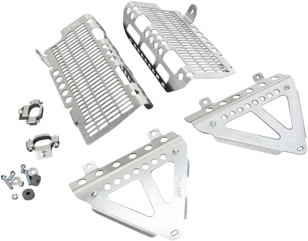 Devol Radiator Guards - Brushed Aluminum - Honda 0101-1210 - Main Product View