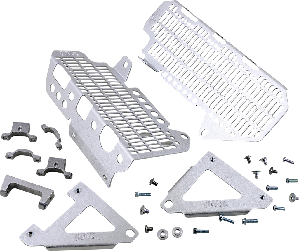 Devol Radiator Guards - Brushed Aluminum - Honda 0101-1211 - Main Product View