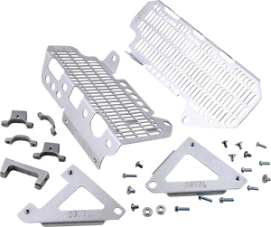 Devol Radiator Guards - Brushed Aluminum - Honda 0101-1211 - Main Product View