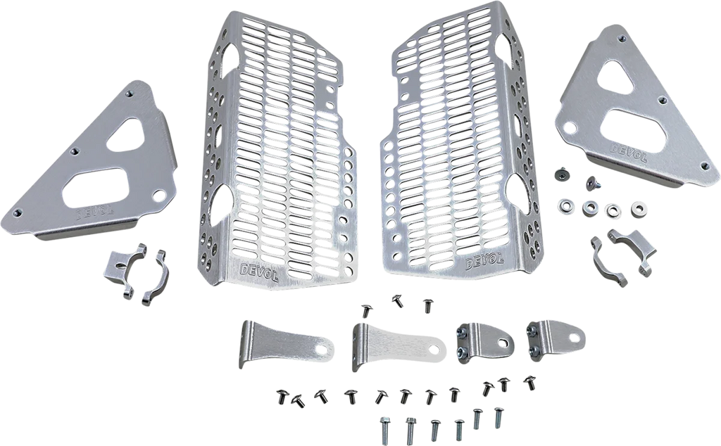 Devol Radiator Guards - Brushed Aluminum - Honda 0101-1213 - Main Product View