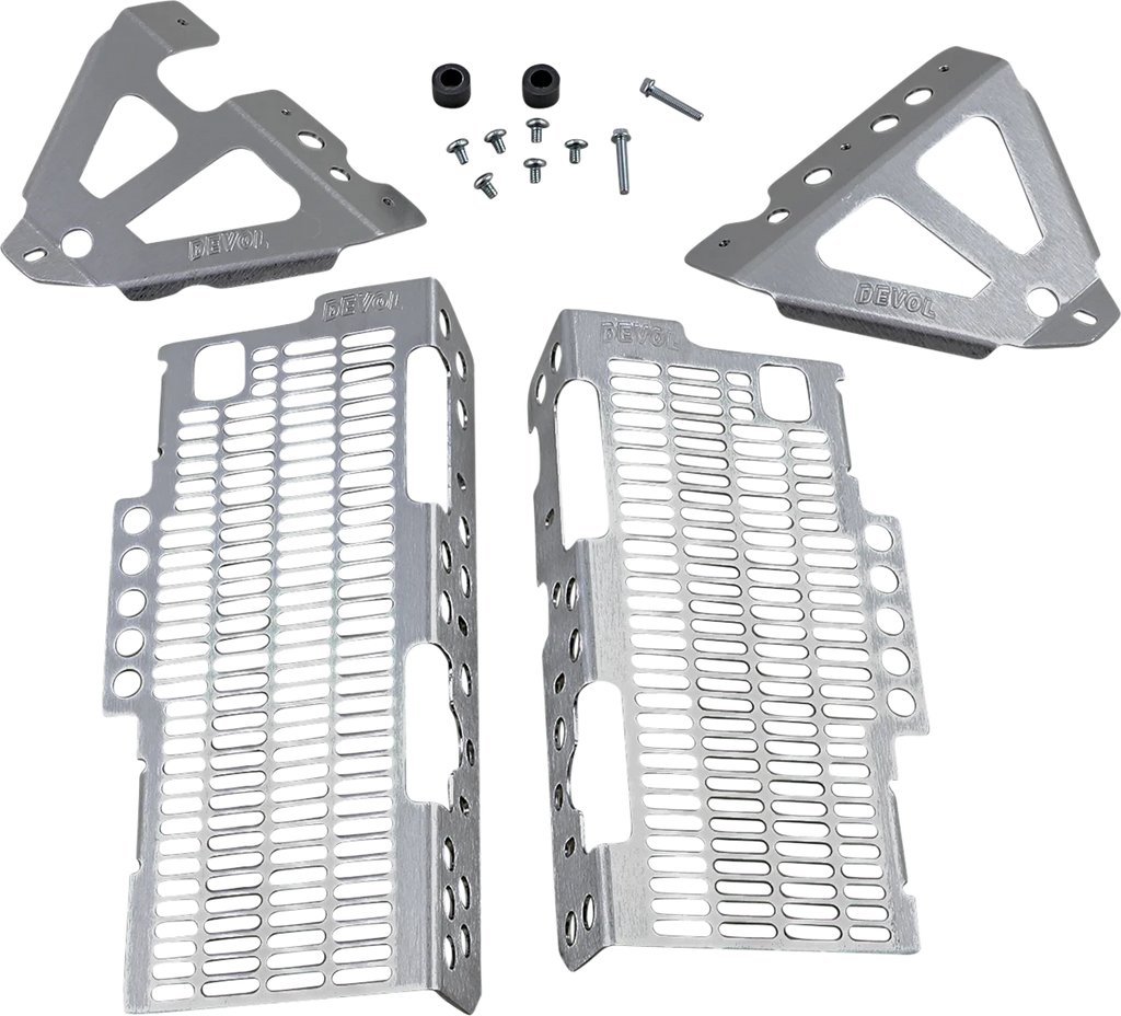 Devol Radiator Guards - Brushed Aluminum - Honda 0101-1303 - Main Product View
