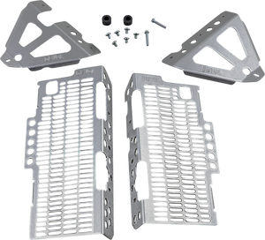 Devol Radiator Guards - Brushed Aluminum - Honda 0101-1303 - Main Product View