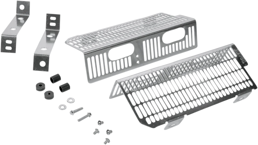 Devol Radiator Guards - Brushed Aluminum - KTM 0101-3101 - Main Product View