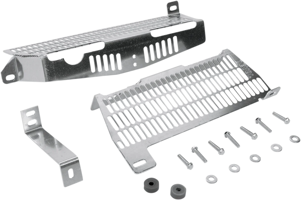 Devol Radiator Guards - Brushed Aluminum - Kawasaki 0101-2101 - Main Product View