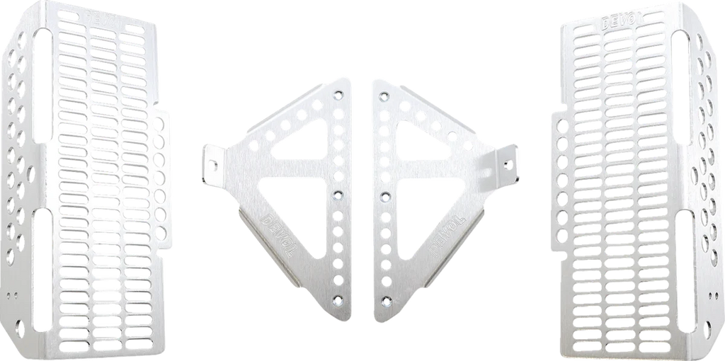 Devol Radiator Guards - Brushed Aluminum - Yamaha 0101-5404 - Main Product View
