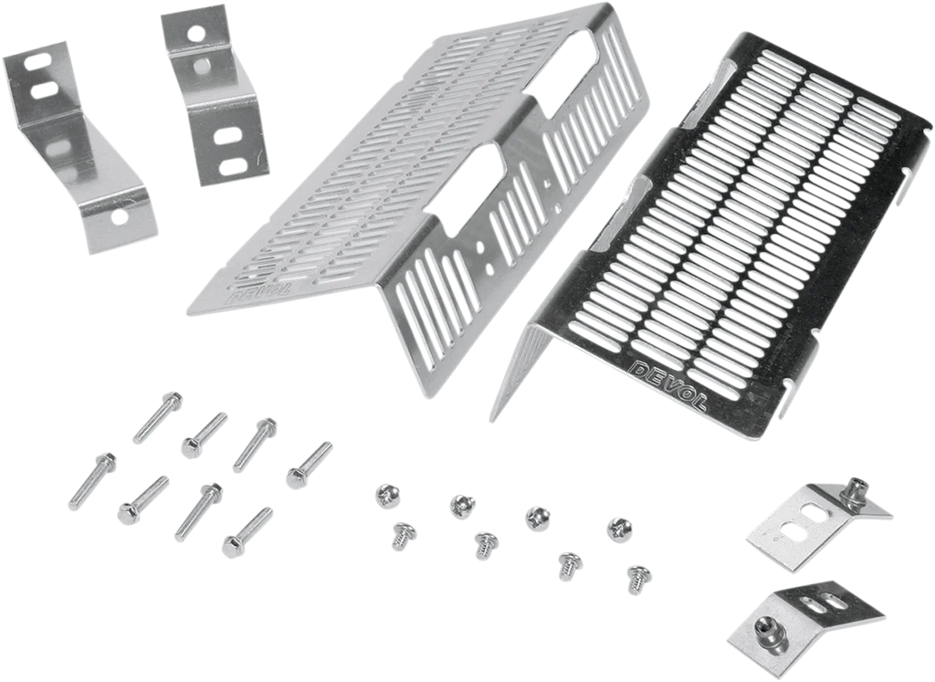 Devol Radiator Guards - Brushed Aluminum - Yamaha 0101-5504 - Main Product View