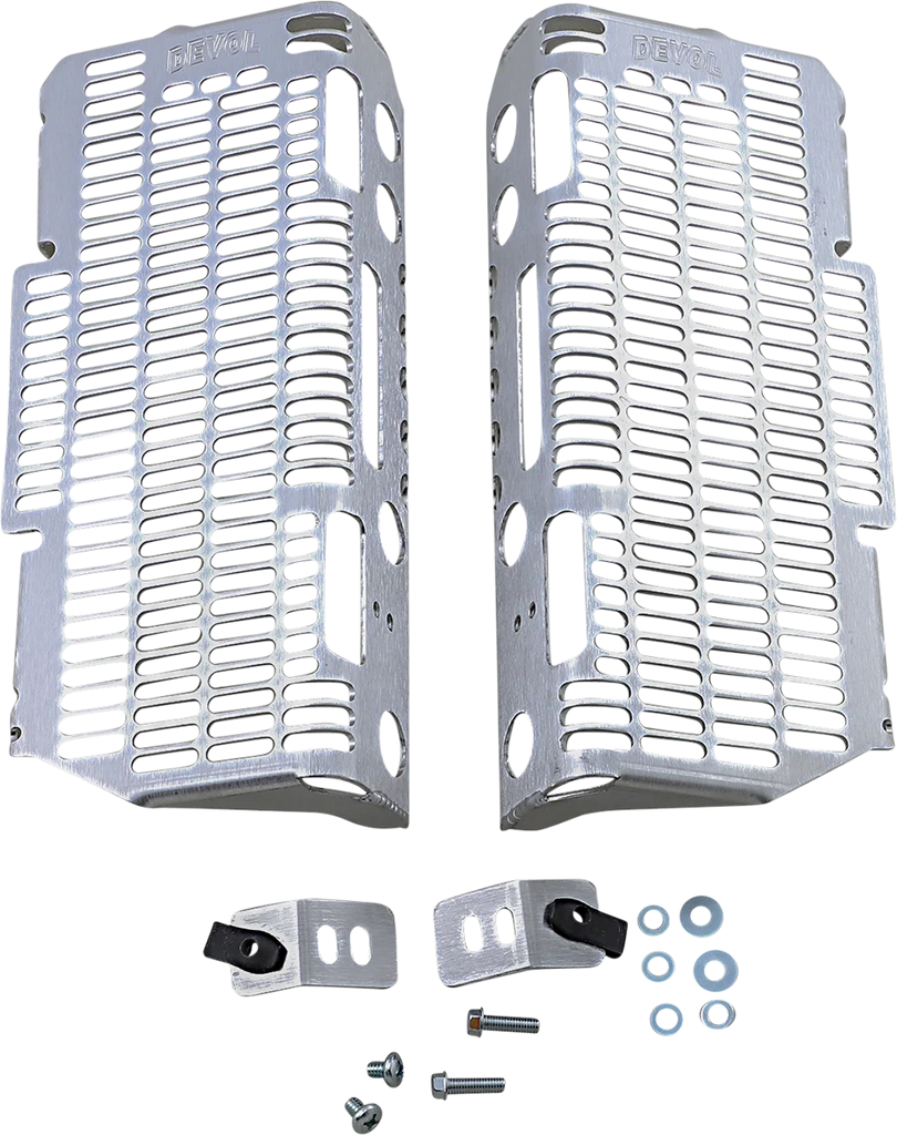 Devol Radiator Guards - Brushed Aluminum - Yamaha 0101-5505 - Main Product View