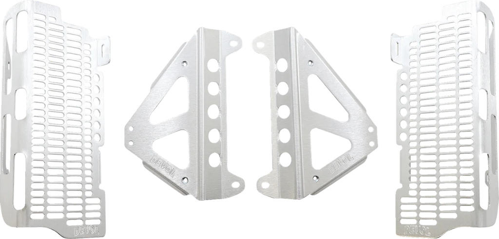 Devol Radiator Guards - Brushed Aluminum - Yamaha 0101-5507 - Main Product View