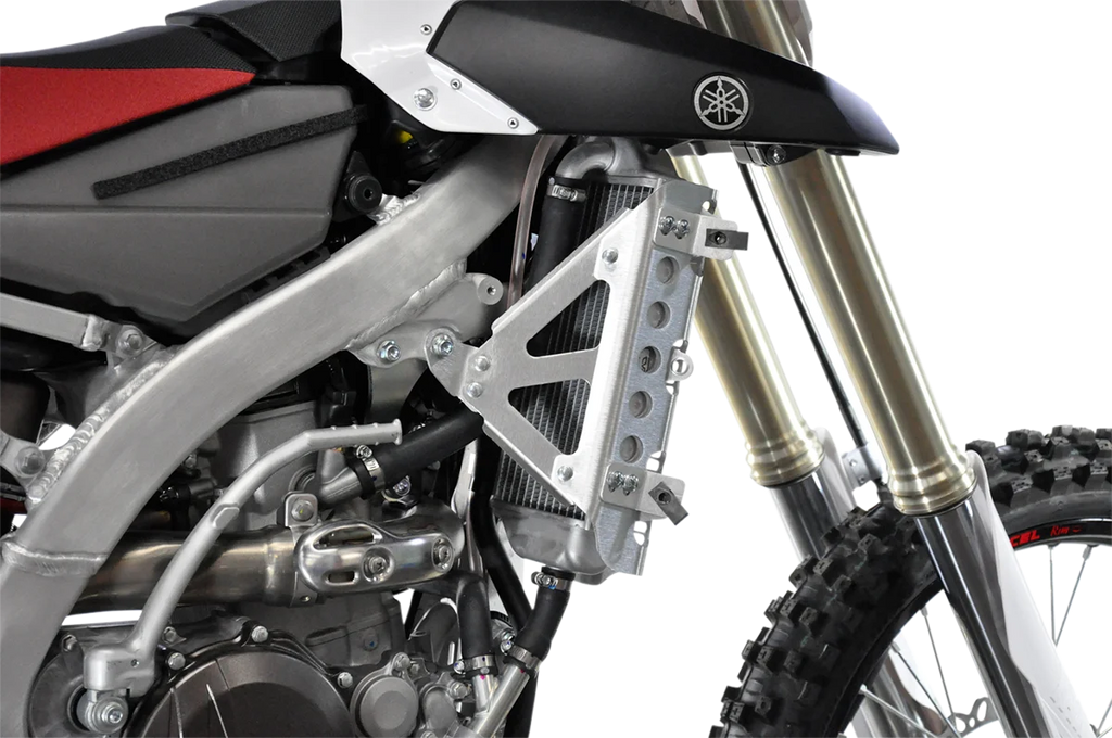 Devol Radiator Guards - Brushed Aluminum - Yamaha 0101-5507 - Installation View