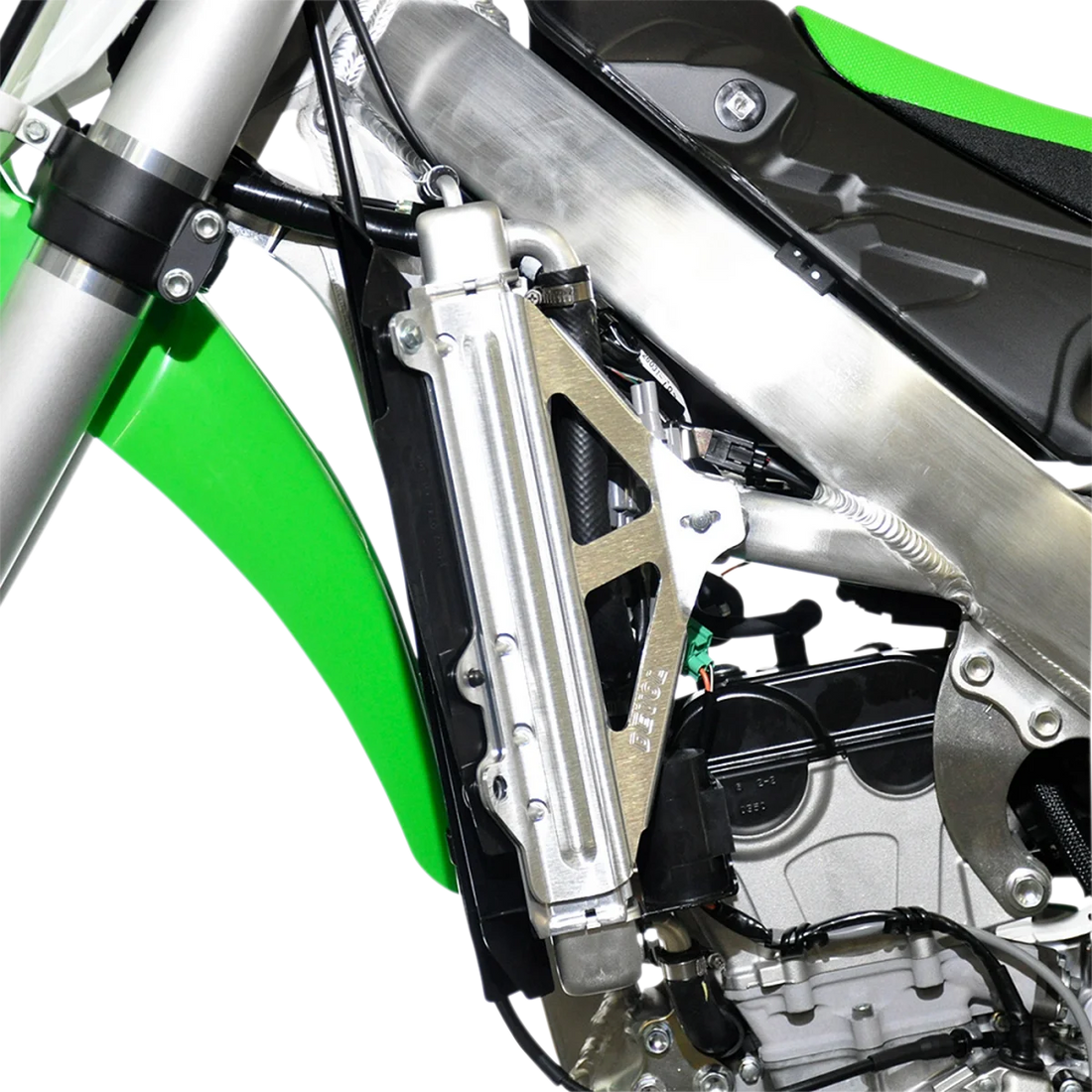 Devol Radiator Race Brace Set - Kawasaki 0122-2501 - Side View