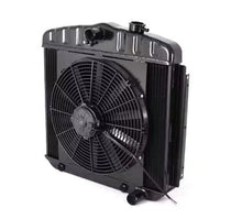 Load image into Gallery viewer, Dewitts Radiator Radiator w/Fans 55-57 Chevy Auto Trans Black 32-4239013A