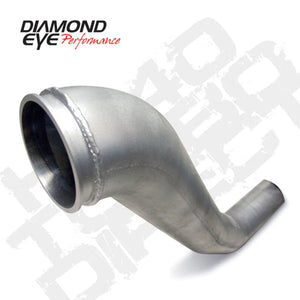 Diamond Eye Downpipe 4in TB Single HX40 TURBO-DIRECT FLANGE AL DODGE 5.9L 2500/3500 94-02 - Side View
