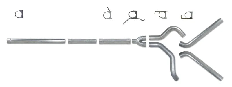 Diamond Eye KIT 4in CB MFLR RPLCMENT PIPE DUAL AL: 2004.5-2007.5 DODGE CUMMINS 600 - Back View