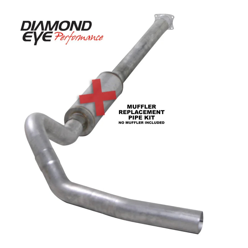 Diamond Eye KIT 4in CB MFLR RPLCMENT PIPE SGL AL: 01-05 CHEVY/GMC 6.6L 2500/3500 - Side View