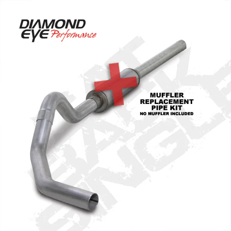 Diamond Eye KIT 4in CB MFLR RPLCMENT PIPE SGL AL: 2004.5-2007.5 DODGE CUMMINS 600 - Side View
