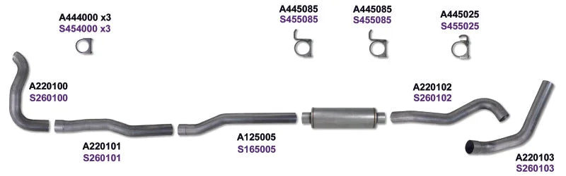 Diamond Eye KIT 4in TB MRP SGL SS DDG4X4 89-93 Dodge 5.9L Cummins 2500/3500 No Muffler - Side View