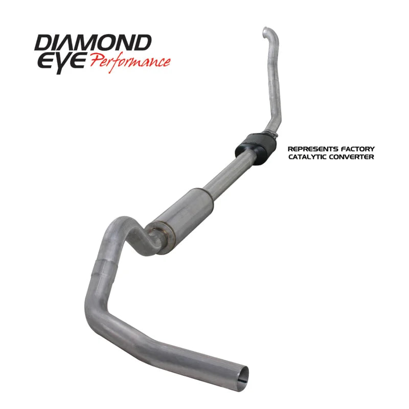 Diamond Eye KIT 4in TB SGL AL: 94-97 FORD 7.3L F250/F350 PWRSTROKE NFS W/ CARB EQUIV STDS - Side View