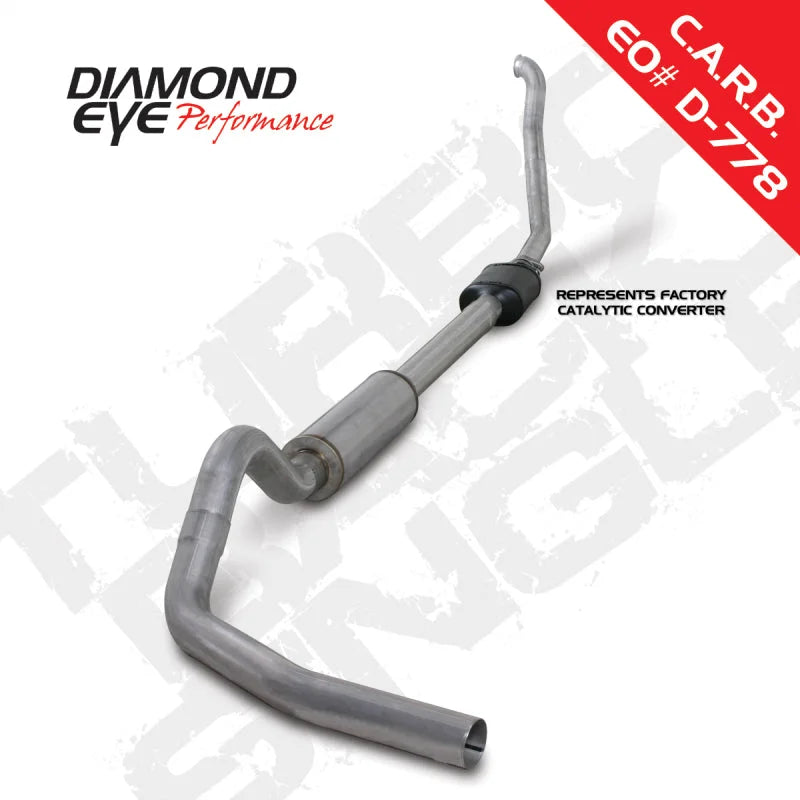 Diamond Eye KIT 4in TB SGL AL: 94-97 FORD 7.3L F250/F350 PWRSTROKE NFS W/ CARB EQUIV STDS - Back View