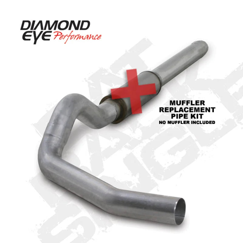 Diamond Eye KIT 5in CB MFLR RPLCMENT PIPE SGL AL: 2004.5-2007.5 DODGE CUMMINS 600 - Detail View