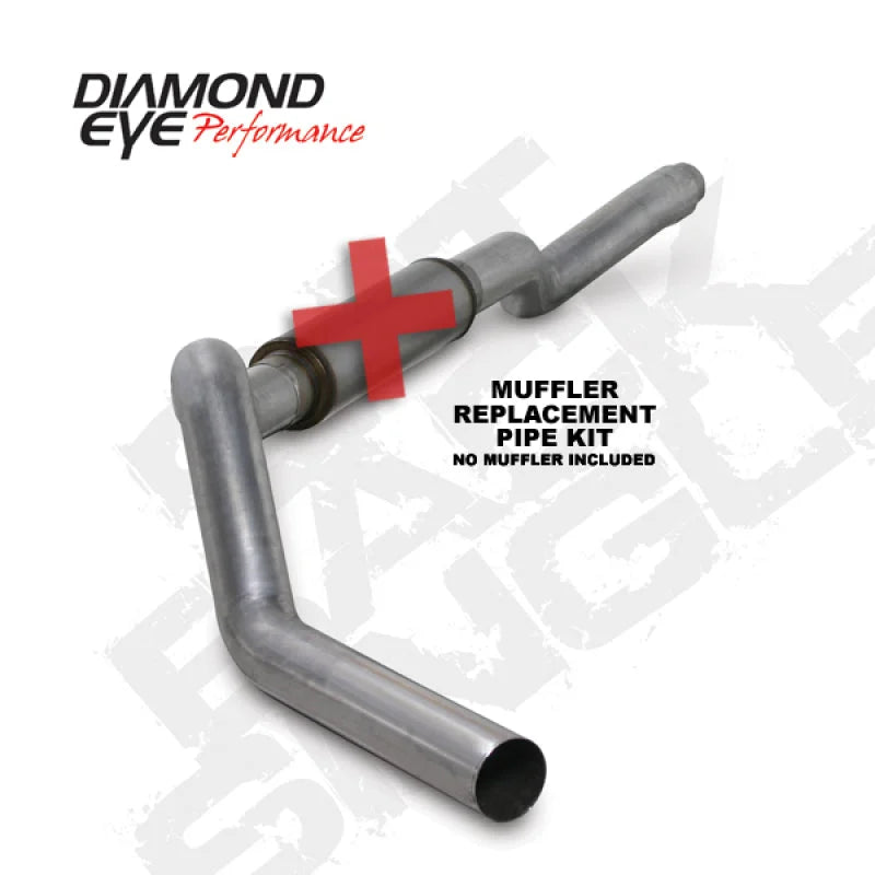 Diamond Eye KIT 5in CB MFLR RPLCMENT PIPE SGL AL: 2006-2007.5 CHEVY 6.6L 2500/3500 - Side View