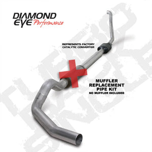 Diamond Eye KIT 5in TB MFLR RPLCMENT PIPE SGL ALUM 94-97 5 7 3L F250/F350 PWRSTROKE NFS W CARB STDS - Main Product View