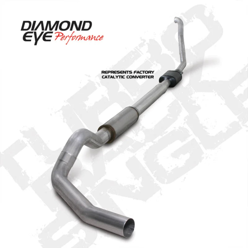 Diamond Eye KIT 5in TB SGL AL: 94-97 FORD 7.3L F250/F350 PWRSTROKE NFS W/ CARB EQUIV STDS - Side View