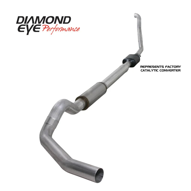 Diamond Eye KIT 5in TB SGL AL: 94-97 FORD 7.3L F250/F350 PWRSTROKE NFS W/ CARB EQUIV STDS - Back View