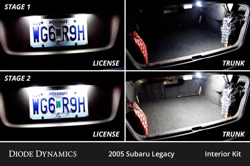 Diode Dynamics 05-09 Subaru Legacy Interior LED Kit Cool White Stage 2 - Side View