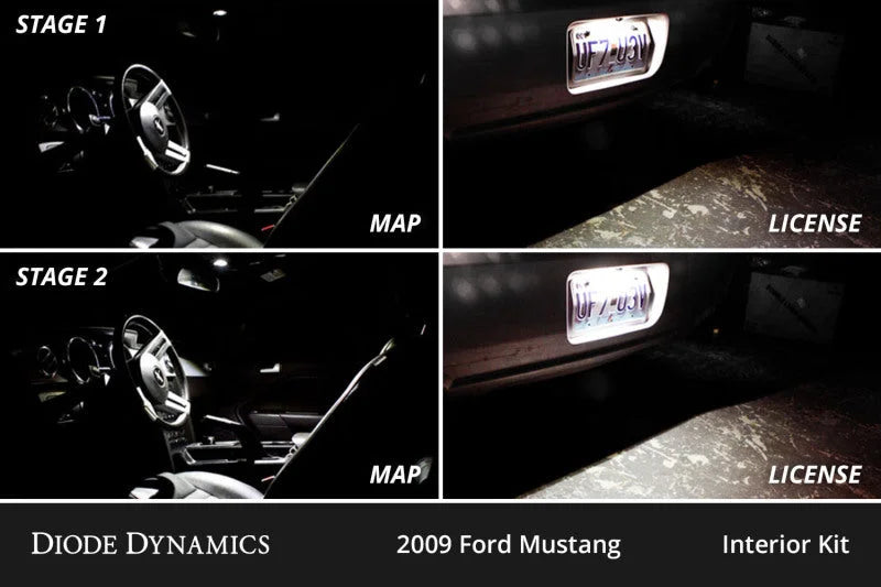 Diode Dynamics 05-09 d Mustang Interior LED Kit Cool White Stage 2 - Side View