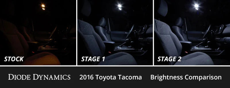 Diode Dynamics 05-15 Toyota Tacoma Interior LED Kit Cool White Stage 2 - Side View