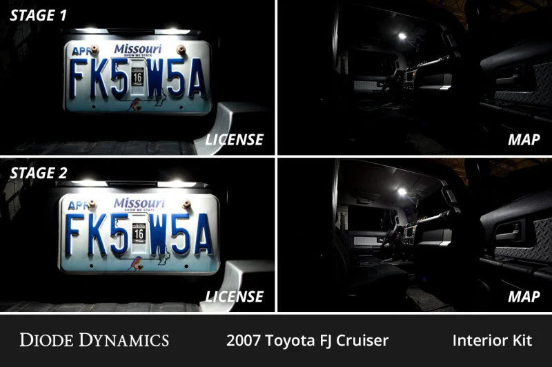 Diode Dynamics 07-14 Toyota FJ Cruiser Interior LED Kit Cool White Stage 2 - Side View