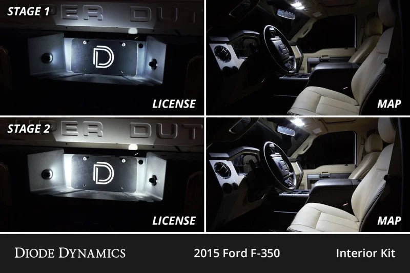 Diode Dynamics 08-16 d Super Duty F250/F350 Interior LED Kit Cool White Stage 2 - Side View