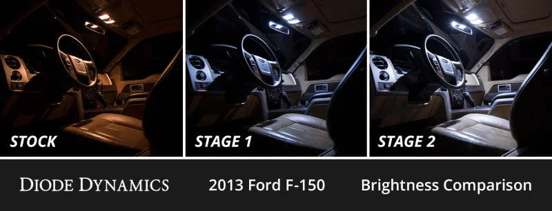 Diode Dynamics 09-14 d F-150 Interior LED Kit Cool White Stage 1 - Back View