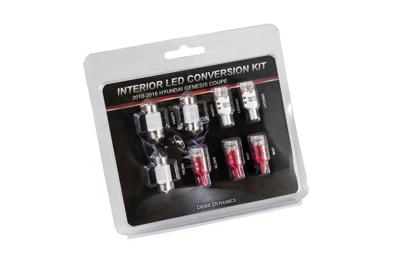 Diode Dynamics 10-16 Hyundai Genesis Coupe Interior Kit Stage 2 - Red - Main Product View