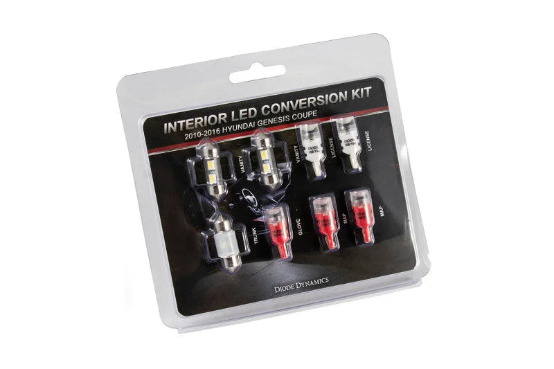 Diode Dynamics 10-16 Hyundai Genesis Coupe Interior Kit Stage 1 - Red - Main Product View