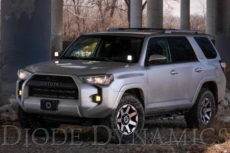 Diode Dynamics 10-21 Toyota 4Runner Stage Series 2in LED Ditch Light Kit - Sport Yellow Combo - Back View