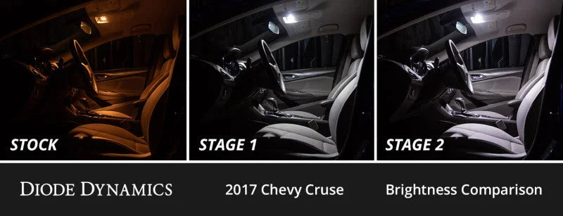 Diode Dynamics 11-15 Chevrolet Cruze Interior LED Kit Cool White Stage 2 - Back View
