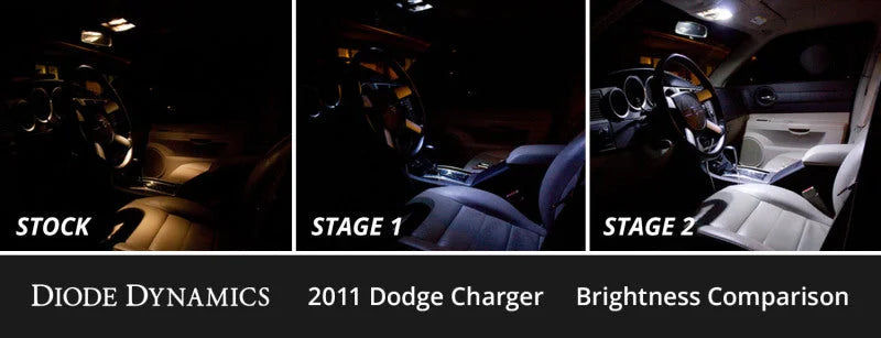 Diode Dynamics 11-23 Dodge Charger Interior LED Kit Cool White Stage 1 - Installation View