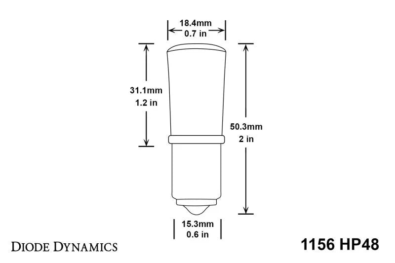 Diode Dynamics 1156 LED Bulb HP48 LED - Amber (Single) - Installation View